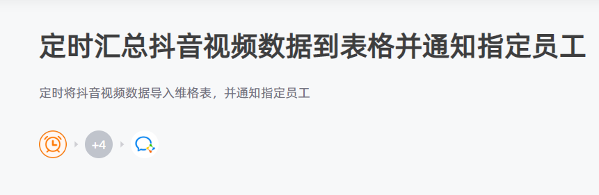 數環通打通抖音、維格表和微信的連接，定時自動匯總視頻數據